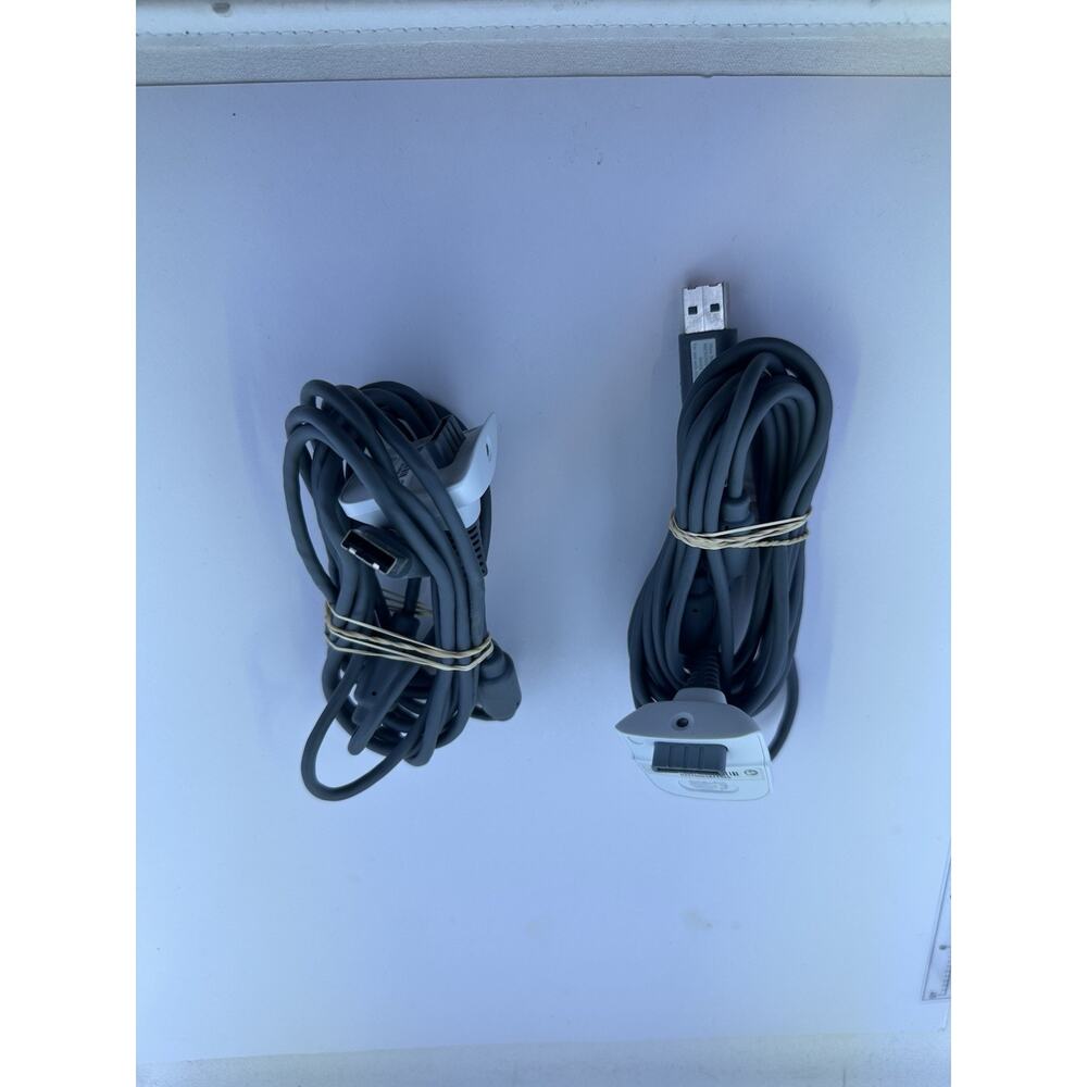 2 Microsoft Xbox 360 Game Controller USB Charging Cable Charger Cord OEM White